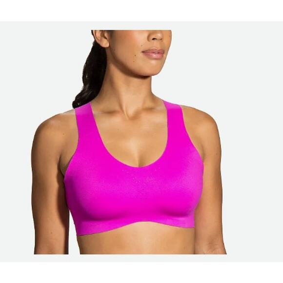 New NWT Brooks Run Bra Dare Crossback Magenta 38DD/E Sports Bra - Picture 1 of 7